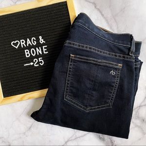 Rag & Bone Dark Denim High Rise 10 Inch Crop Flare Jeans 25